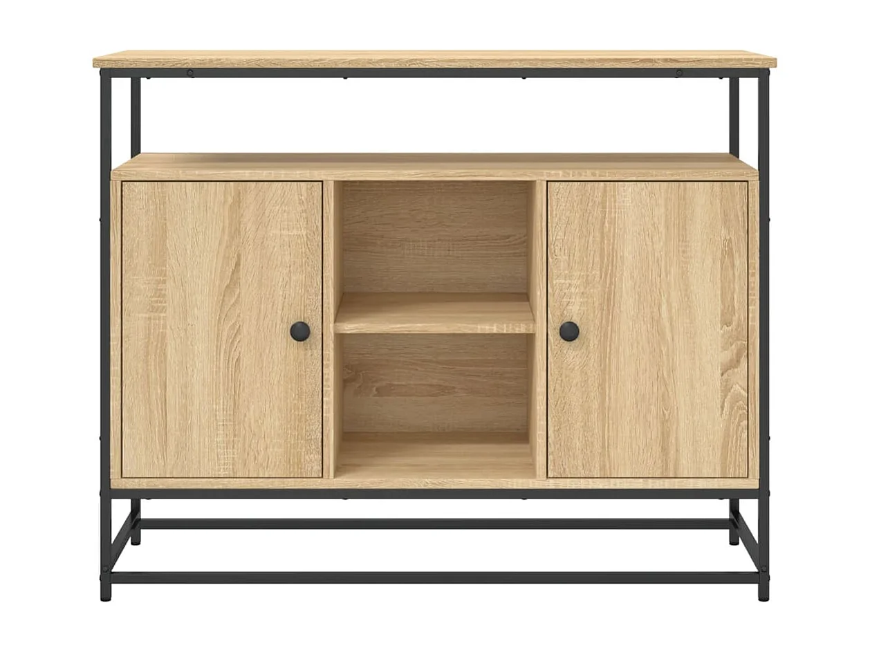 Dressoir 100x35x80 cm bewerkt hout sonoma eikenkleurig