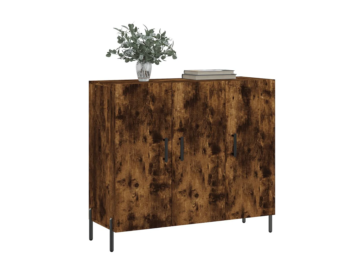 Buffet chêne fumé 90x34x80 cm bois d'ingénierie