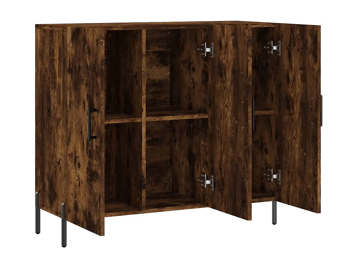Buffet chêne fumé 90x34x80 cm bois d'ingénierie