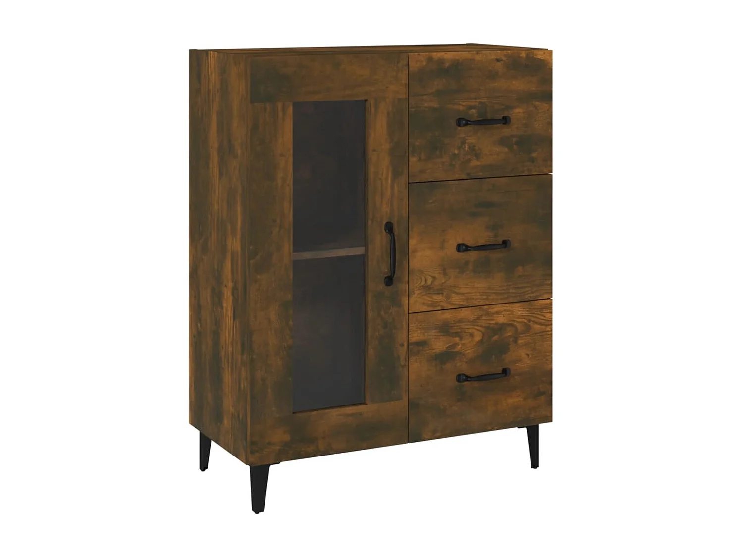 Buffet chêne fumé 69,5x34x90 cm bois d'ingénierie