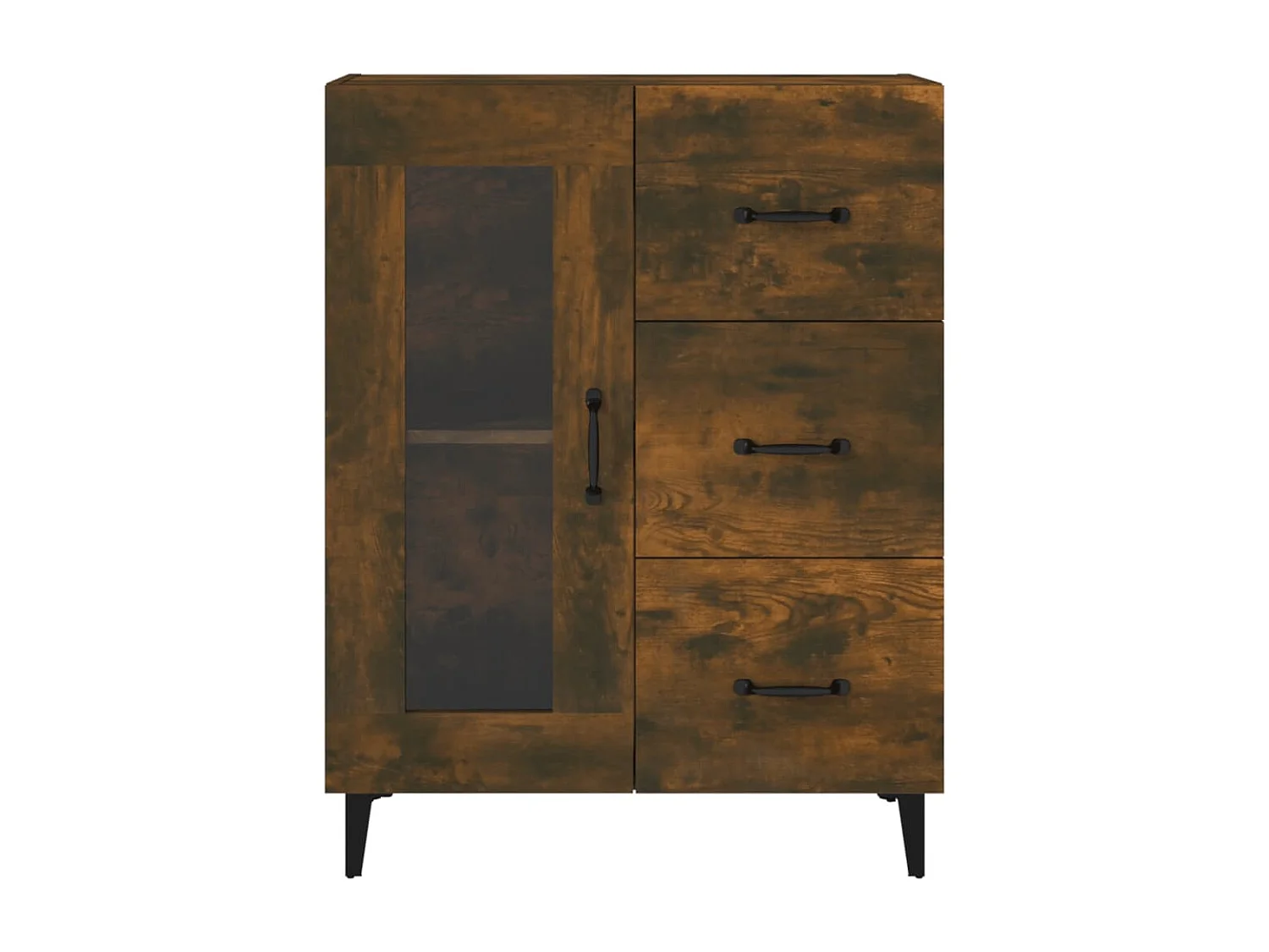 Buffet chêne fumé 69,5x34x90 cm bois d'ingénierie