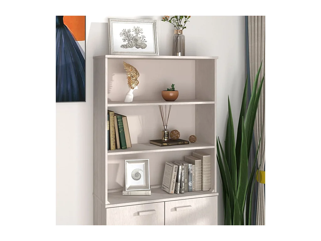 Dessus de buffet HAMAR Blanc 85x35x100 cm Bois de pin massif