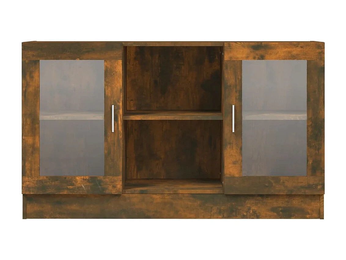 Armoire à vitrine Chêne fumé 120x30,5x70 cm Bois d'ingénierie