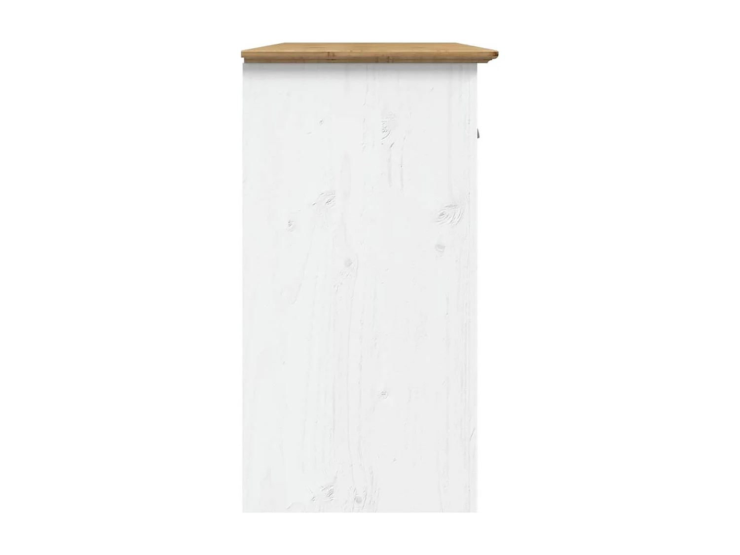 Buffet BODO blanc et marron 115x43x79,5 cm bois massif de pin