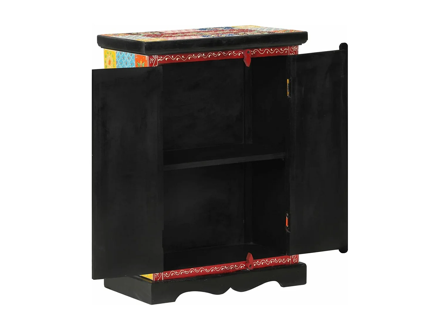 Aparador pintado à mão com portas 53x30x75 cm mangueira maciça