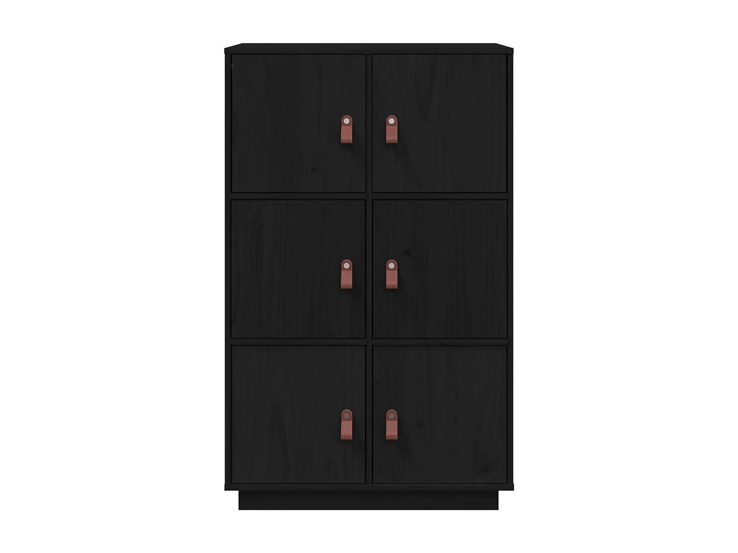 Buffet haut Noir 67x40x108,5 cm Bois massif de pin