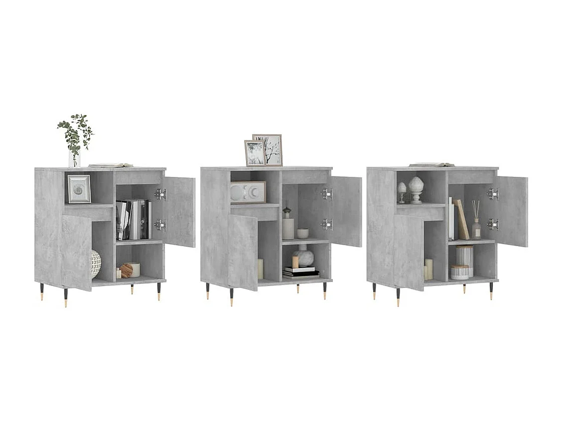 Buffets 3 pièces gris béton bois d'ingénierie