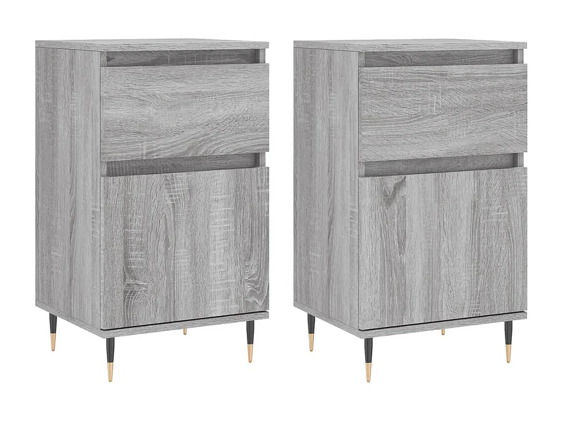 Buffets 2 pièces sonoma gris 40x35x70 cm bois d'ingénierie