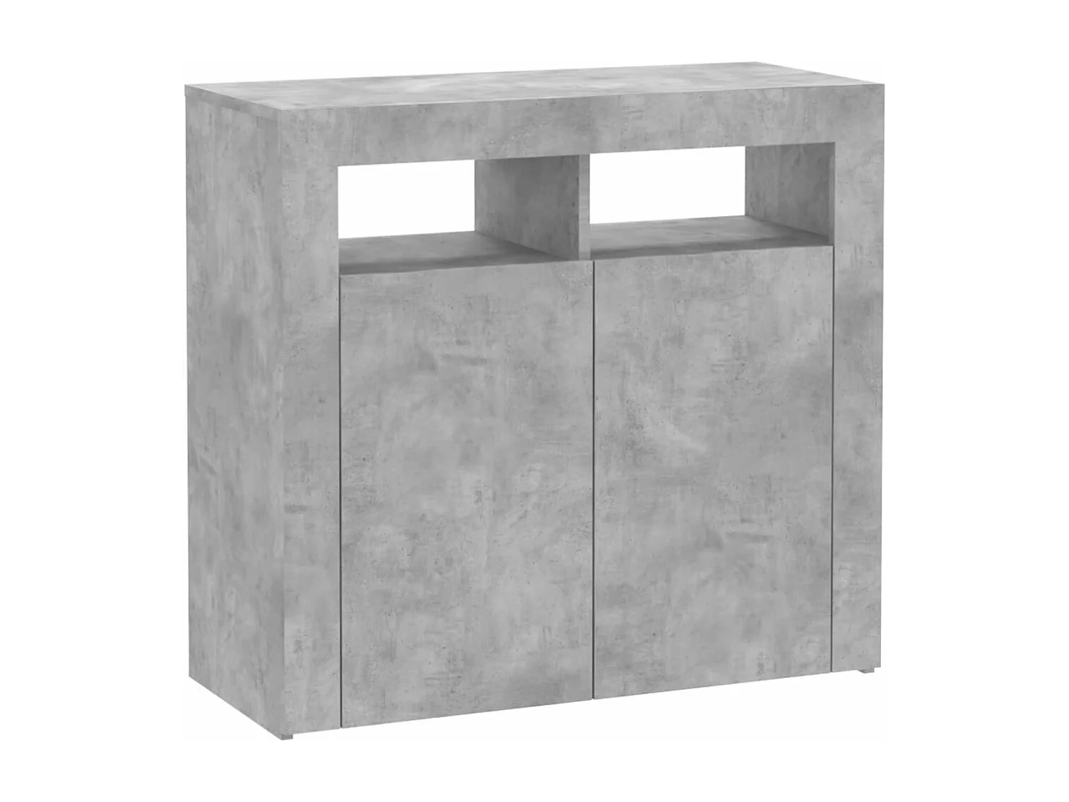Buffet avec lumières LED gris béton 80x35x75 cm