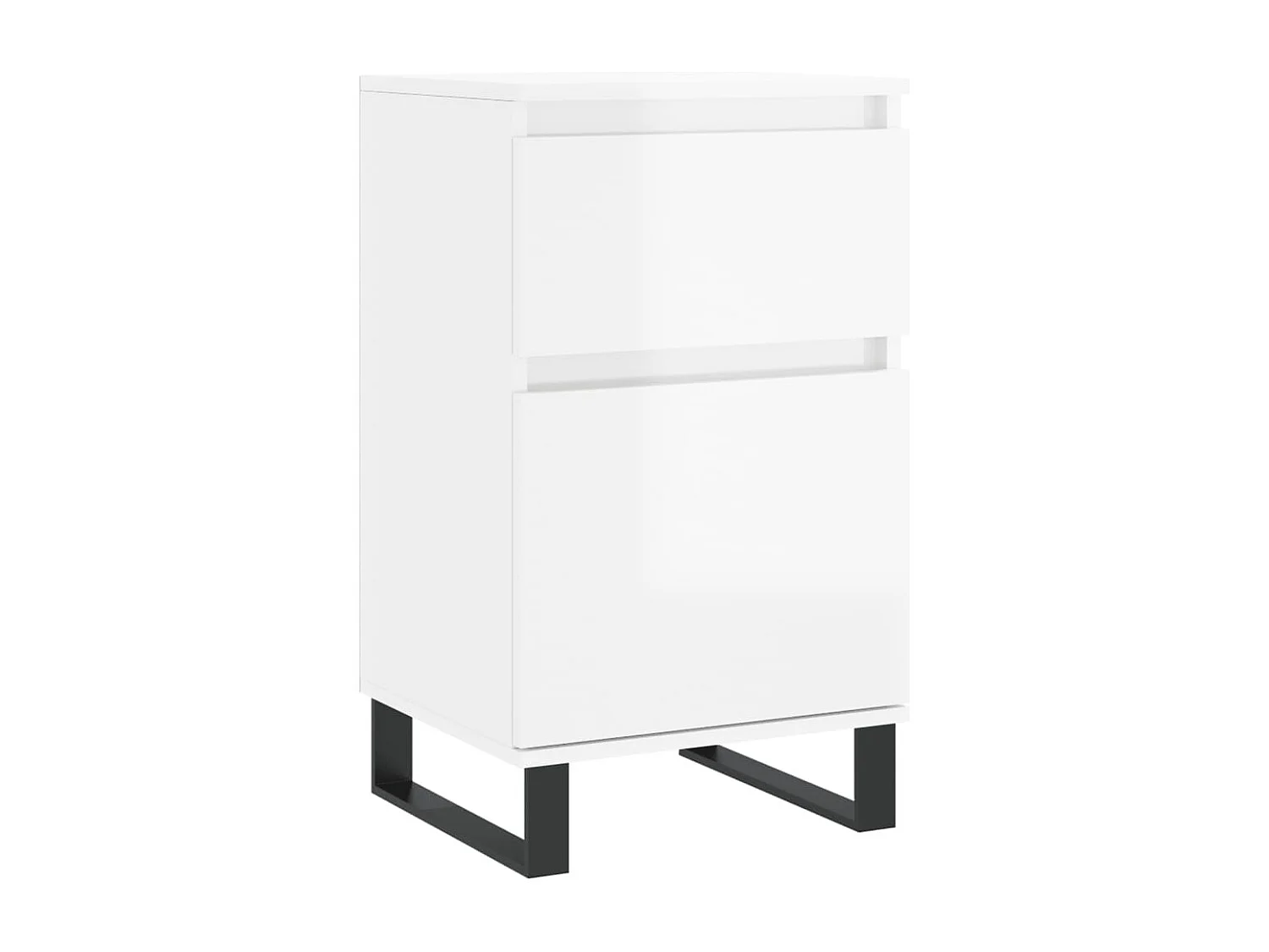 Buffets 2 pièces blanc brillant 40x35x70 cm bois d'ingénierie