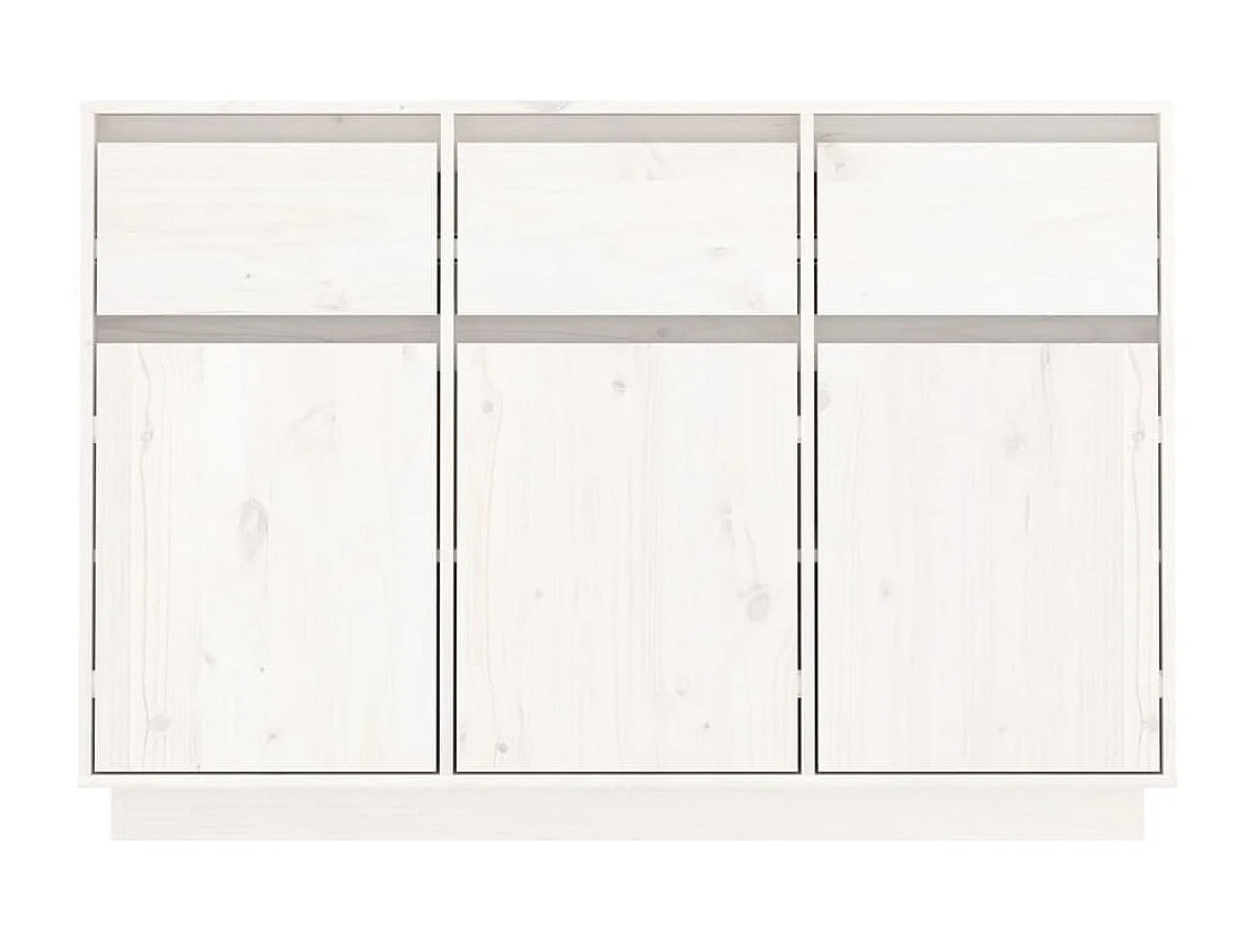 Buffet Blanc 110x34x75 cm Bois massif de pin