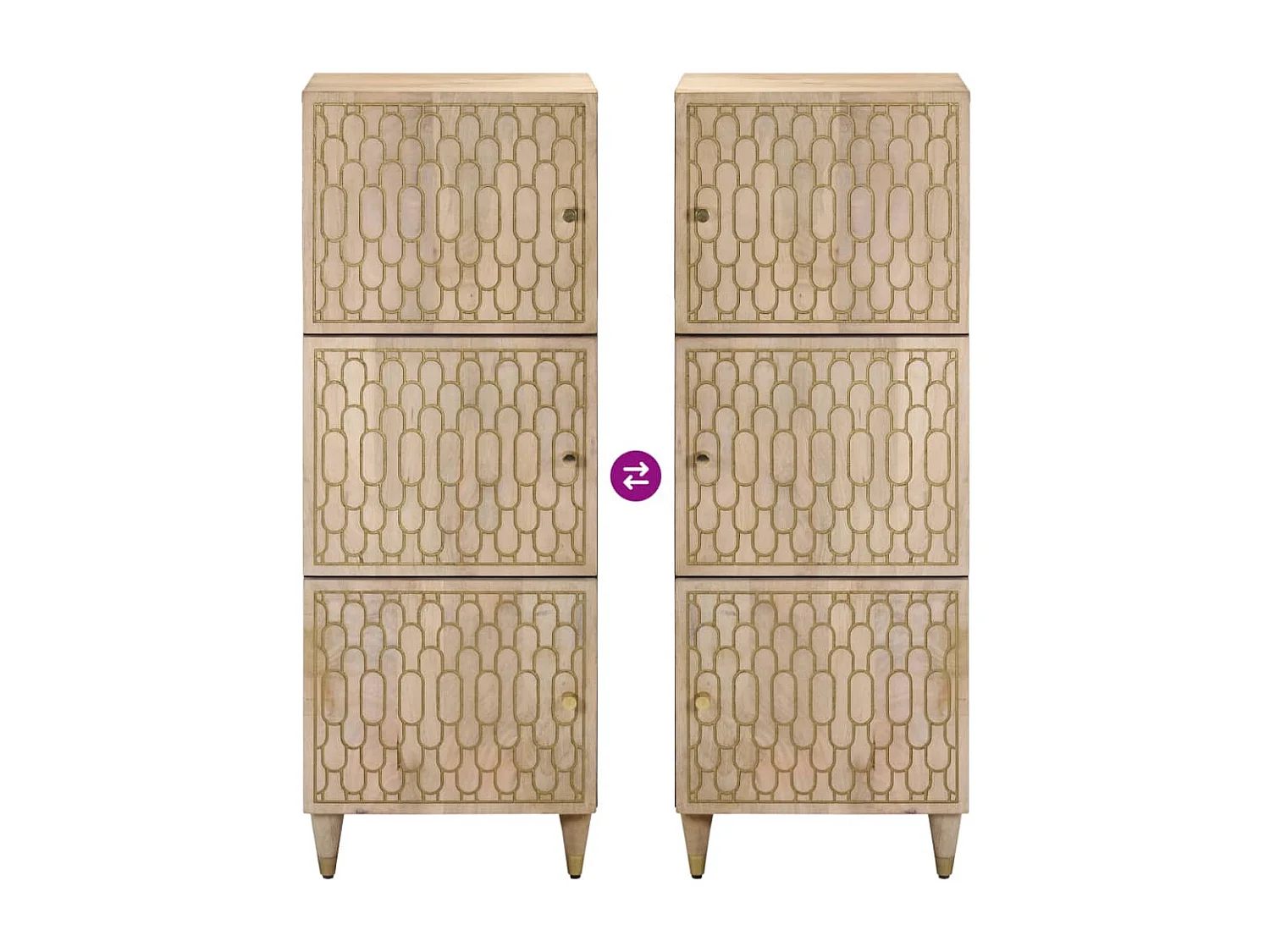 Aparador alto madera maciza de mango 40x33x110 cm