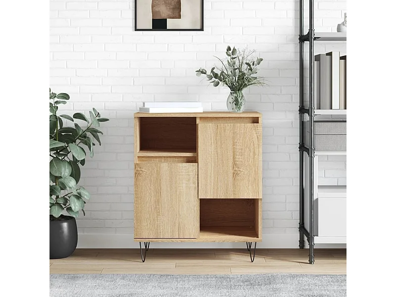 Aparador de madera contrachapada roble Sonoma 60x35x70 cm