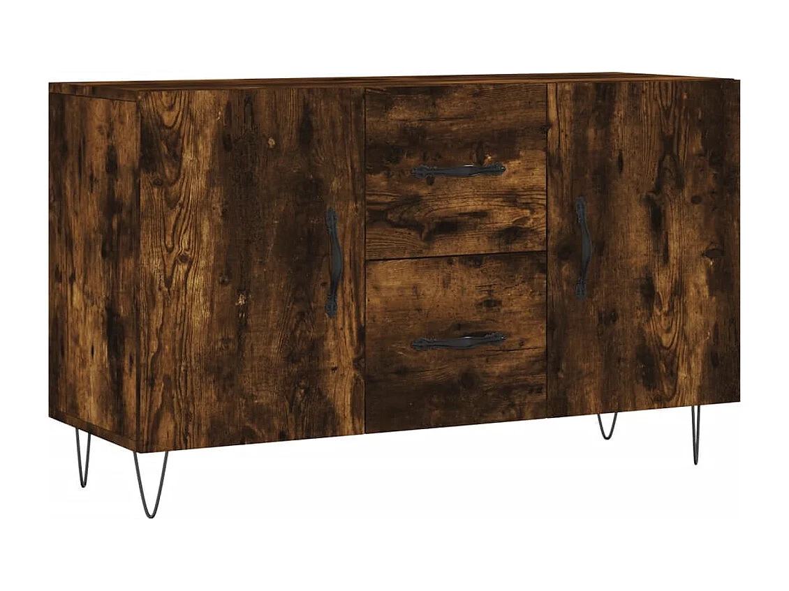 Buffet chêne fumé 100x36x60 cm bois d'ingénierie