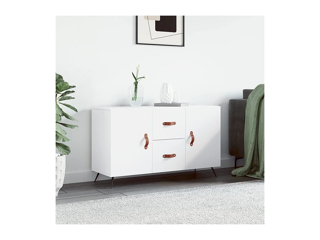 Buffet blanc 100x36x60 cm bois d'ingénierie