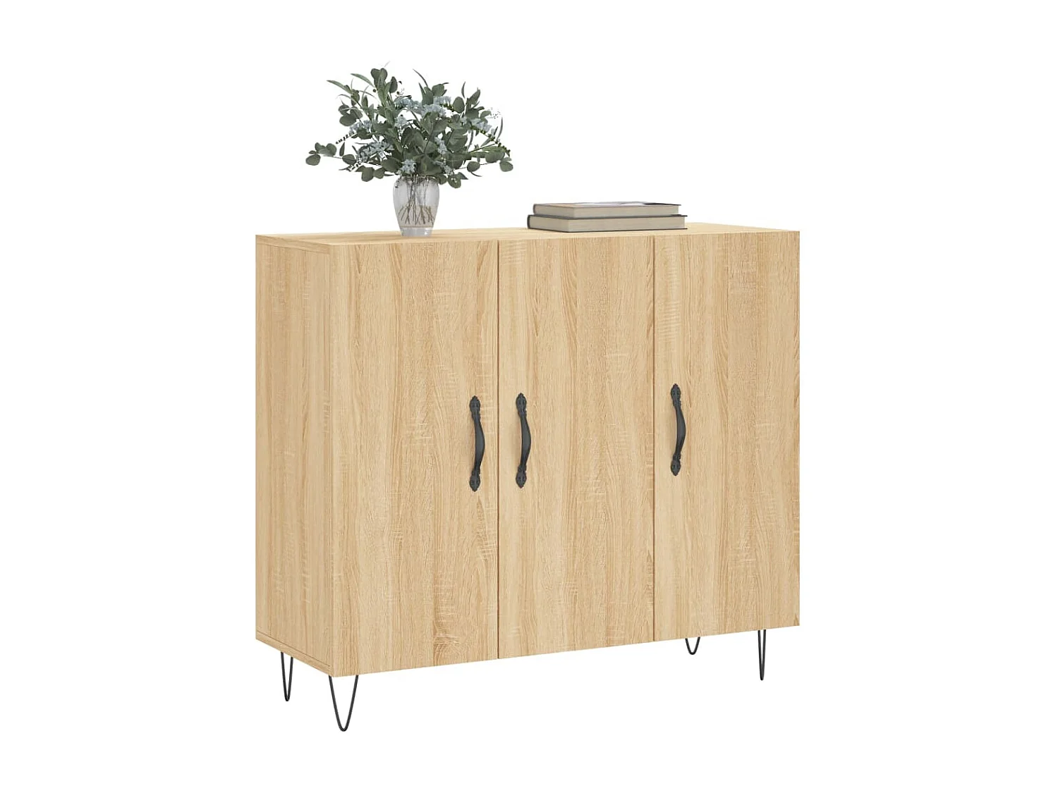 Buffet chêne sonoma 90x34x80 cm bois d'ingénierie