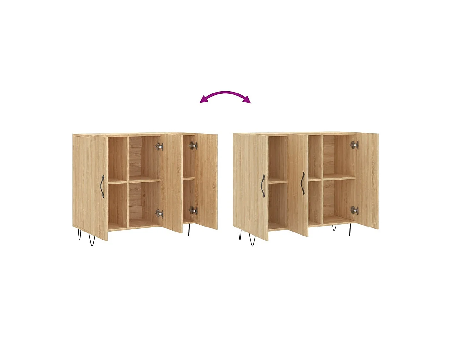 Buffet chêne sonoma 90x34x80 cm bois d'ingénierie