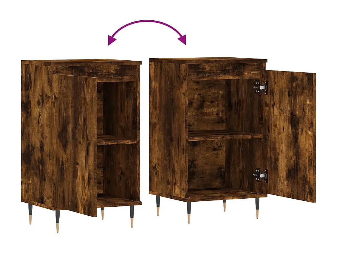Buffet chêne fumé 40x35x70 cm bois d'ingénierie