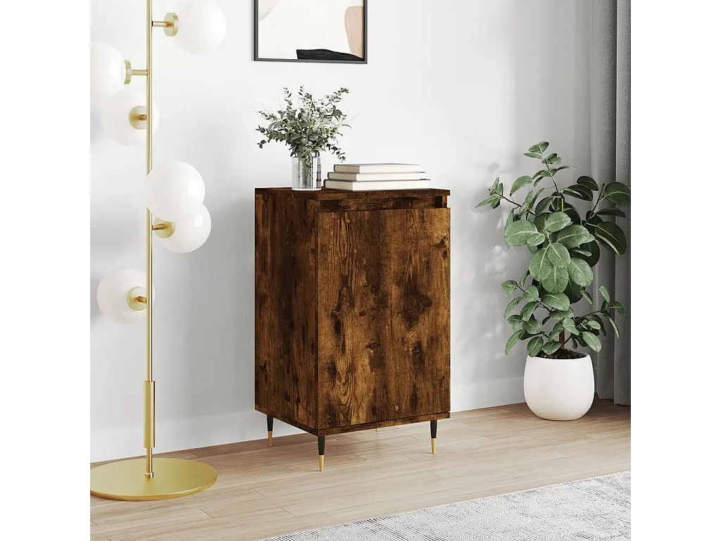 Buffet chêne fumé 40x35x70 cm bois d'ingénierie