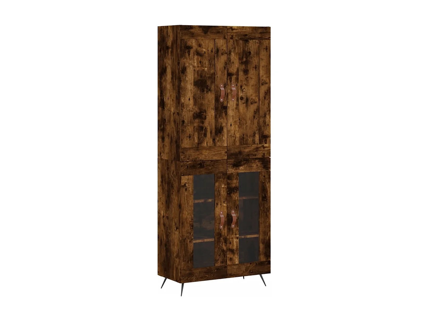 Buffet haut Chêne fumé 69,5x34x180 cm Bois d'ingénierie