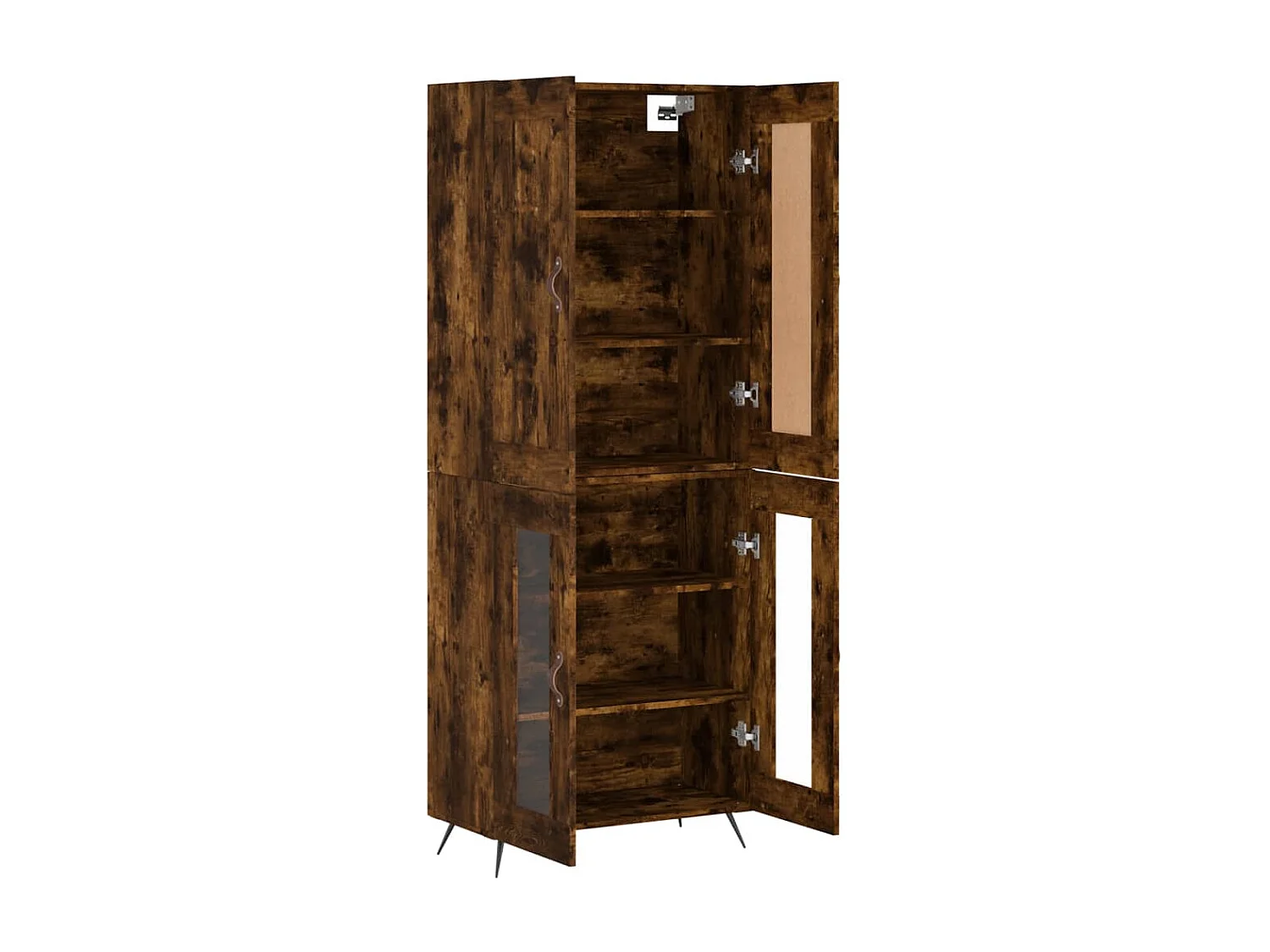 Buffet haut Chêne fumé 69,5x34x180 cm Bois d'ingénierie