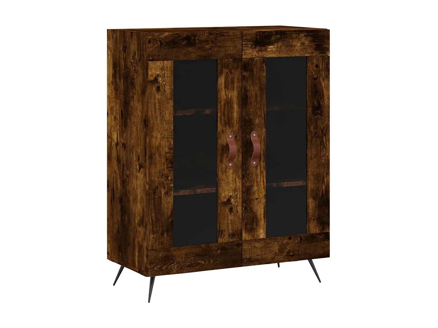 Buffet haut Chêne fumé 69,5x34x180 cm Bois d'ingénierie