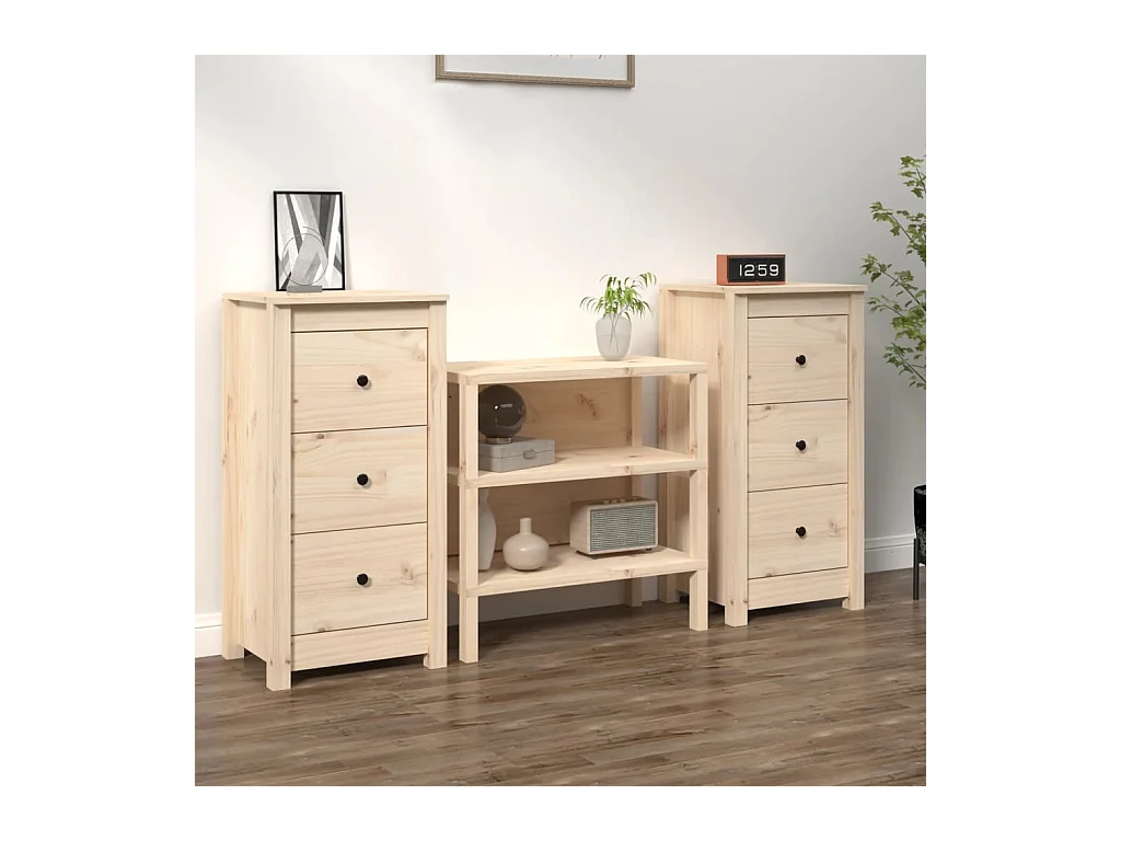 Buffets 2 pièces 40x35x80 cm Bois massif de pin