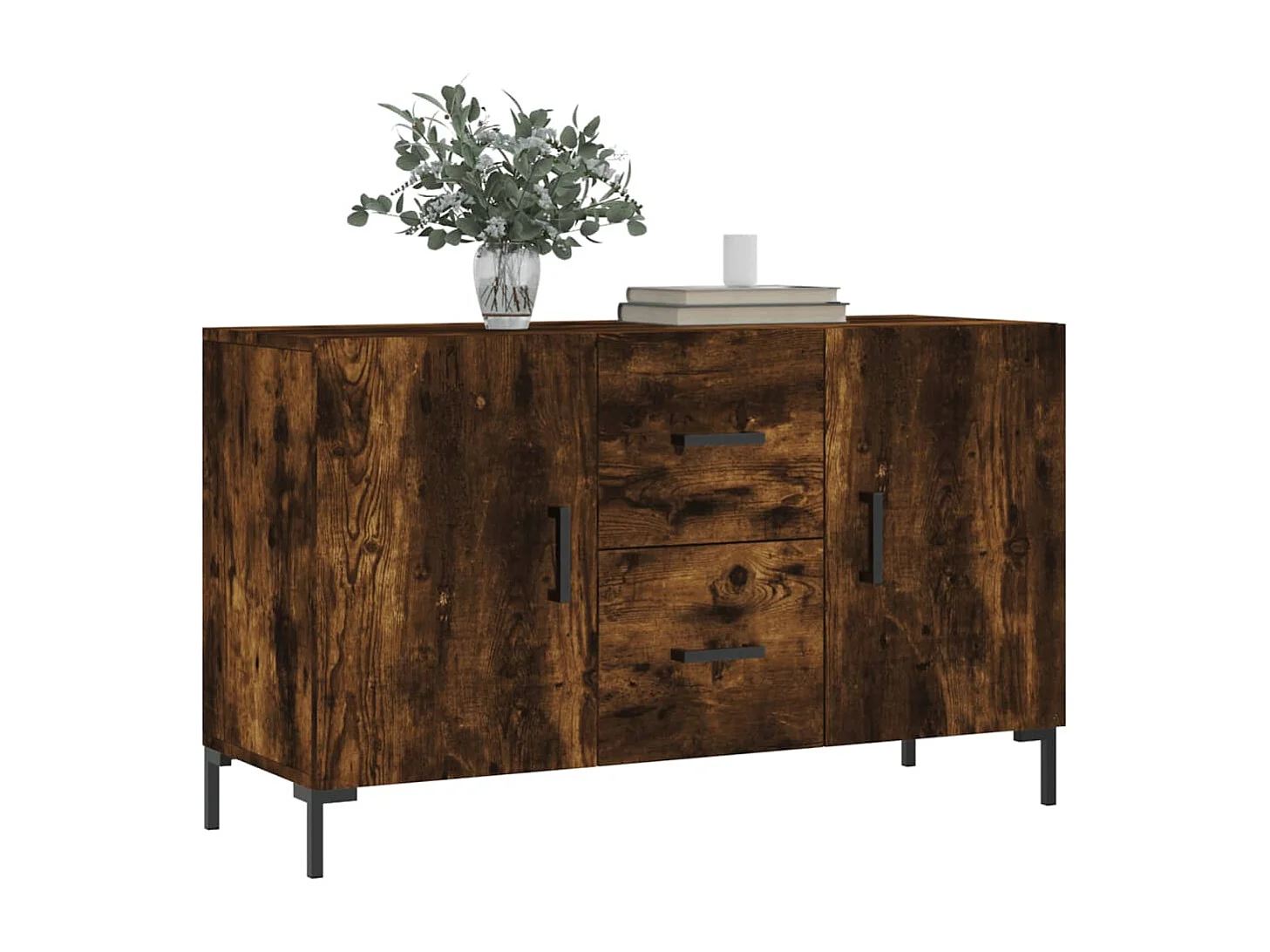 Aparador madera de ingeniería roble ahumado 100x36x60 cm