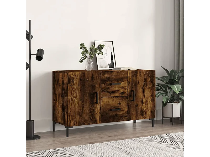 Aparador madera de ingeniería roble ahumado 100x36x60 cm