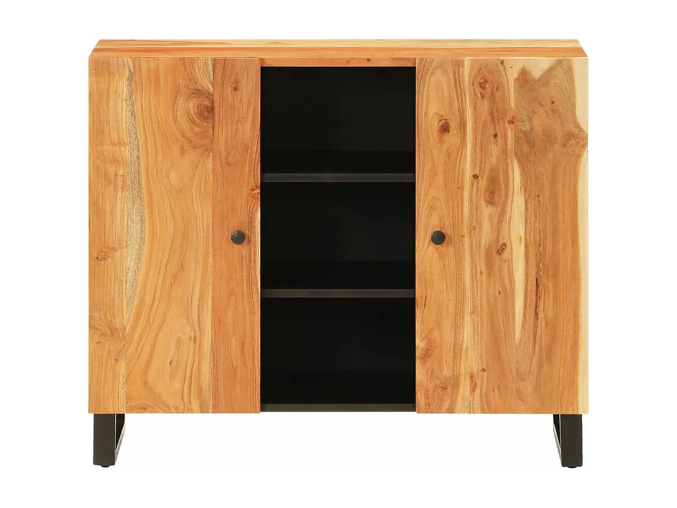 Buffet avec 2 portes 90x33x75 cm bois massif d'acacia