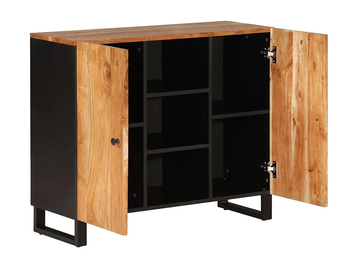 Buffet avec 2 portes 90x33x75 cm bois massif d'acacia