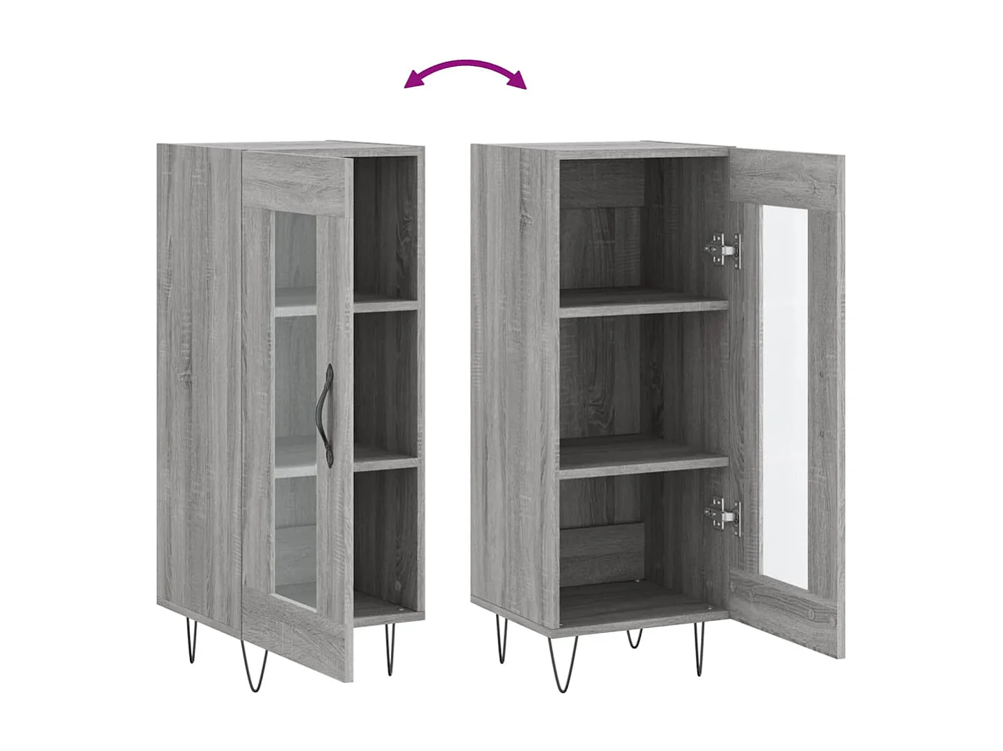 Buffet Sonoma gris 34,5x34x90 cm Bois d'ingénierie