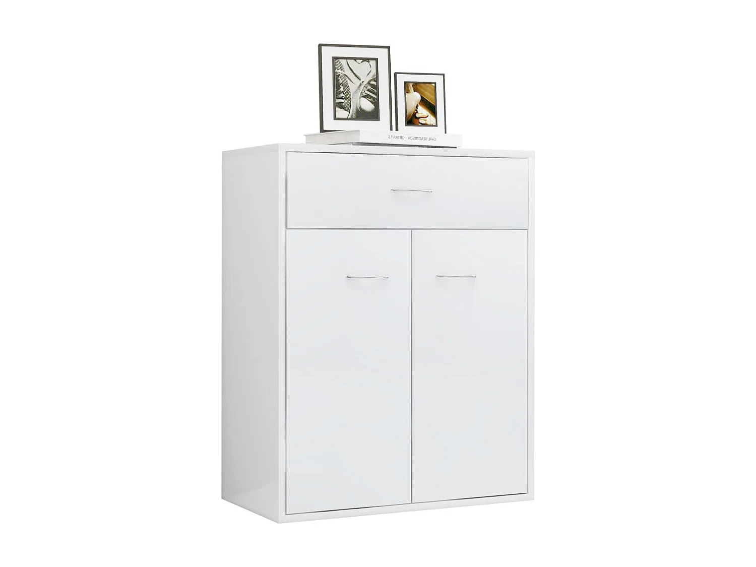 Buffet Blanc brillant 60x30x75 cm Aggloméré