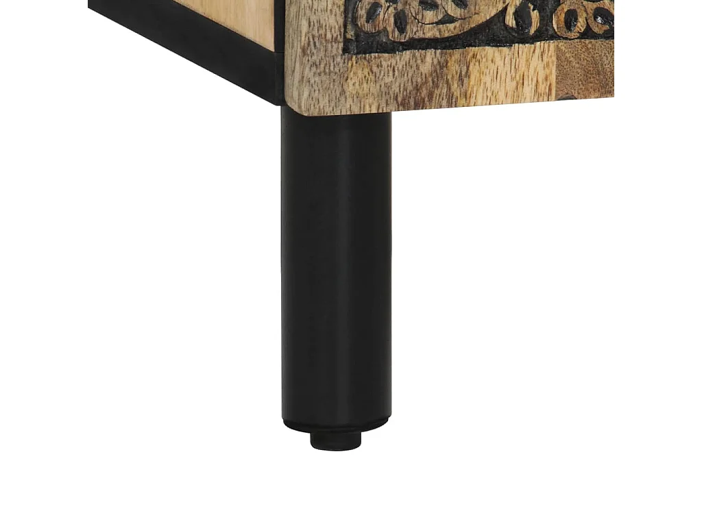 Armario auxiliar madera maciza de mango 60x33x75 cm