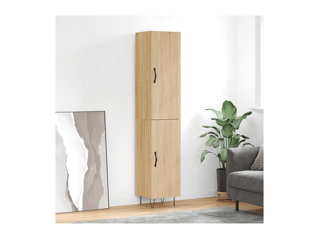 Buffet haut Chêne sonoma 34,5x34x180 cm Bois d'ingénierie