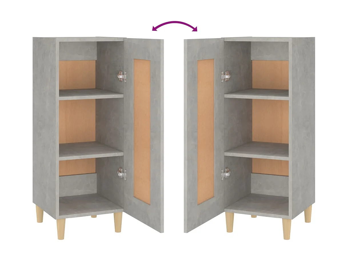 Buffet Gris béton 34,5x34x90 cm Bois d'ingénierie