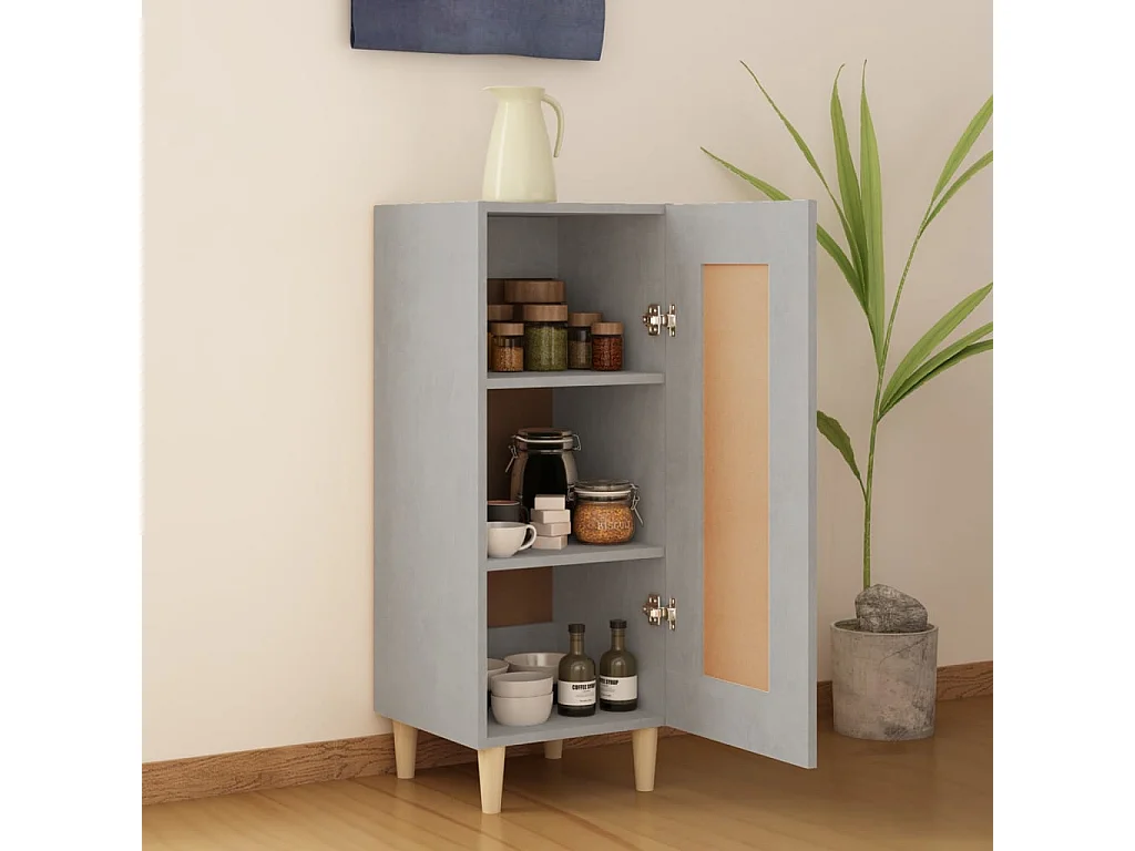 Buffet Gris béton 34,5x34x90 cm Bois d'ingénierie