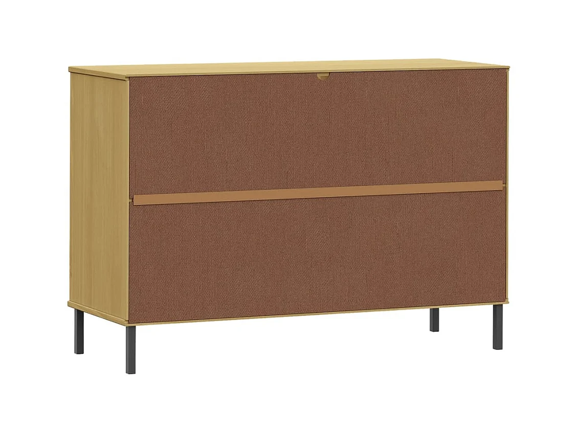 Buffet avec pieds en métal Marron 113x40x77 cm Bois massif OSLO