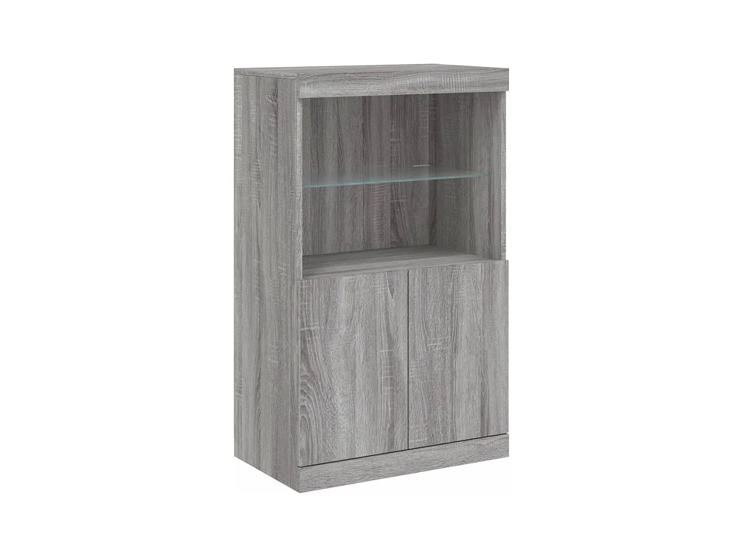 Buffet avec lumières LED sonoma gris 181,5x37x100 cm