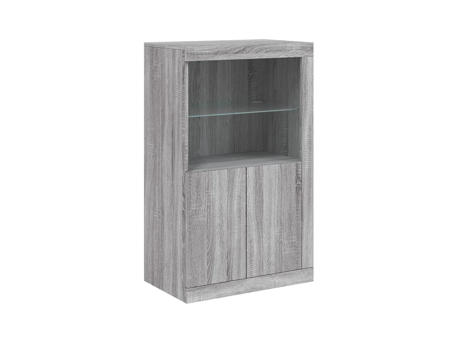 Buffet avec lumières LED sonoma gris 181,5x37x100 cm