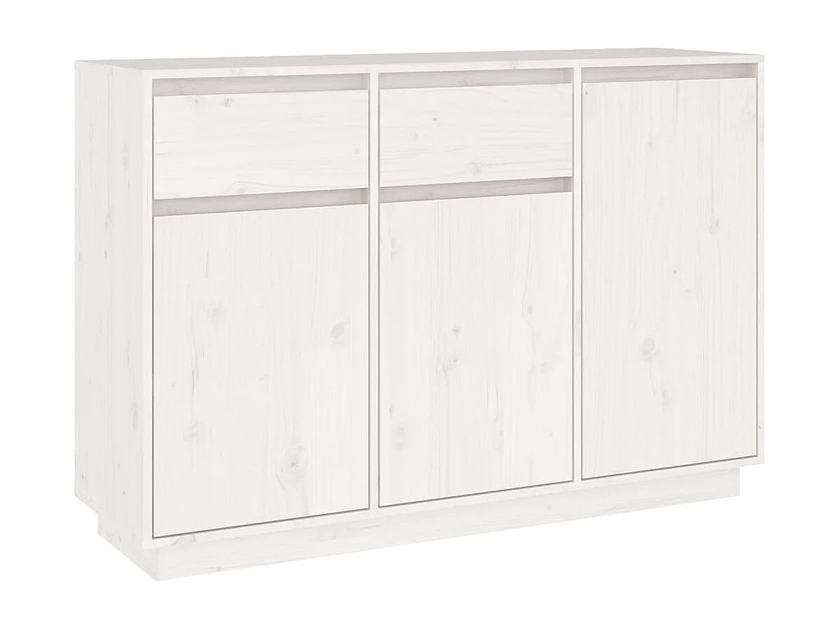 Buffet Blanc 110x34x75 cm Bois massif de pin