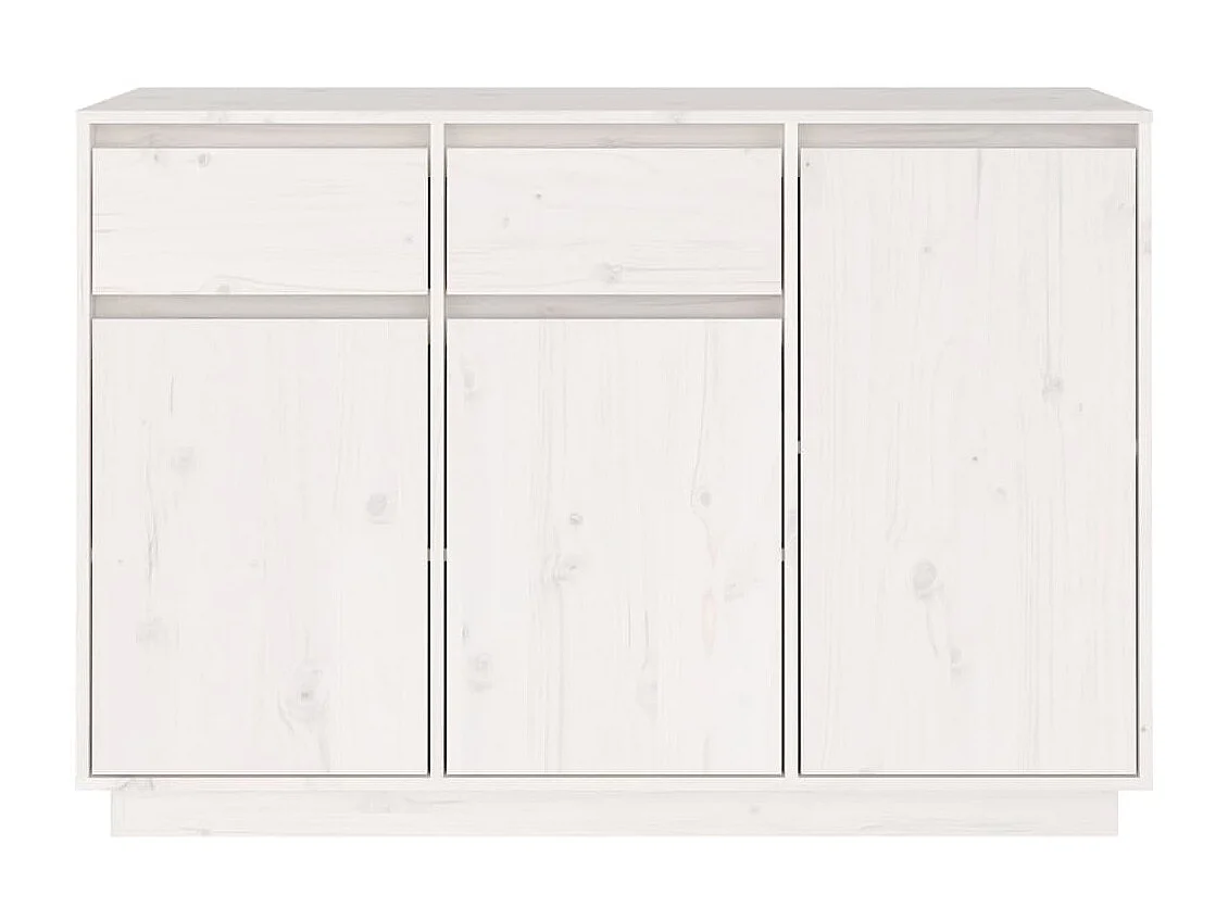 Buffet Blanc 110x34x75 cm Bois massif de pin