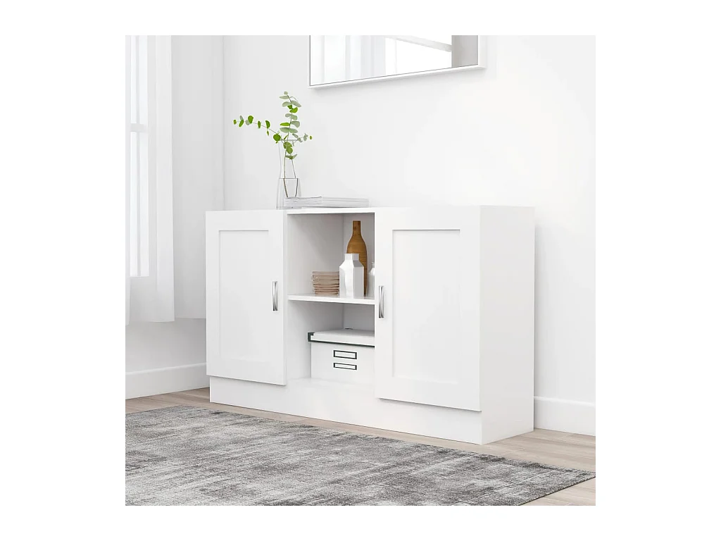 Buffet Blanc 120x30,5x70 cm Aggloméré