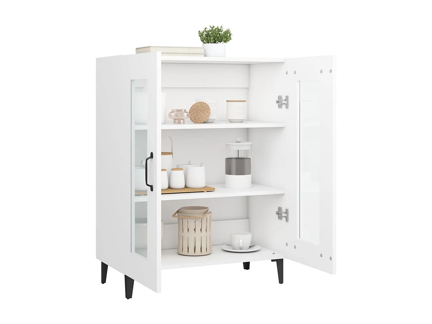 Buffet blanc 69,5x34x90 cm bois d'ingénierie