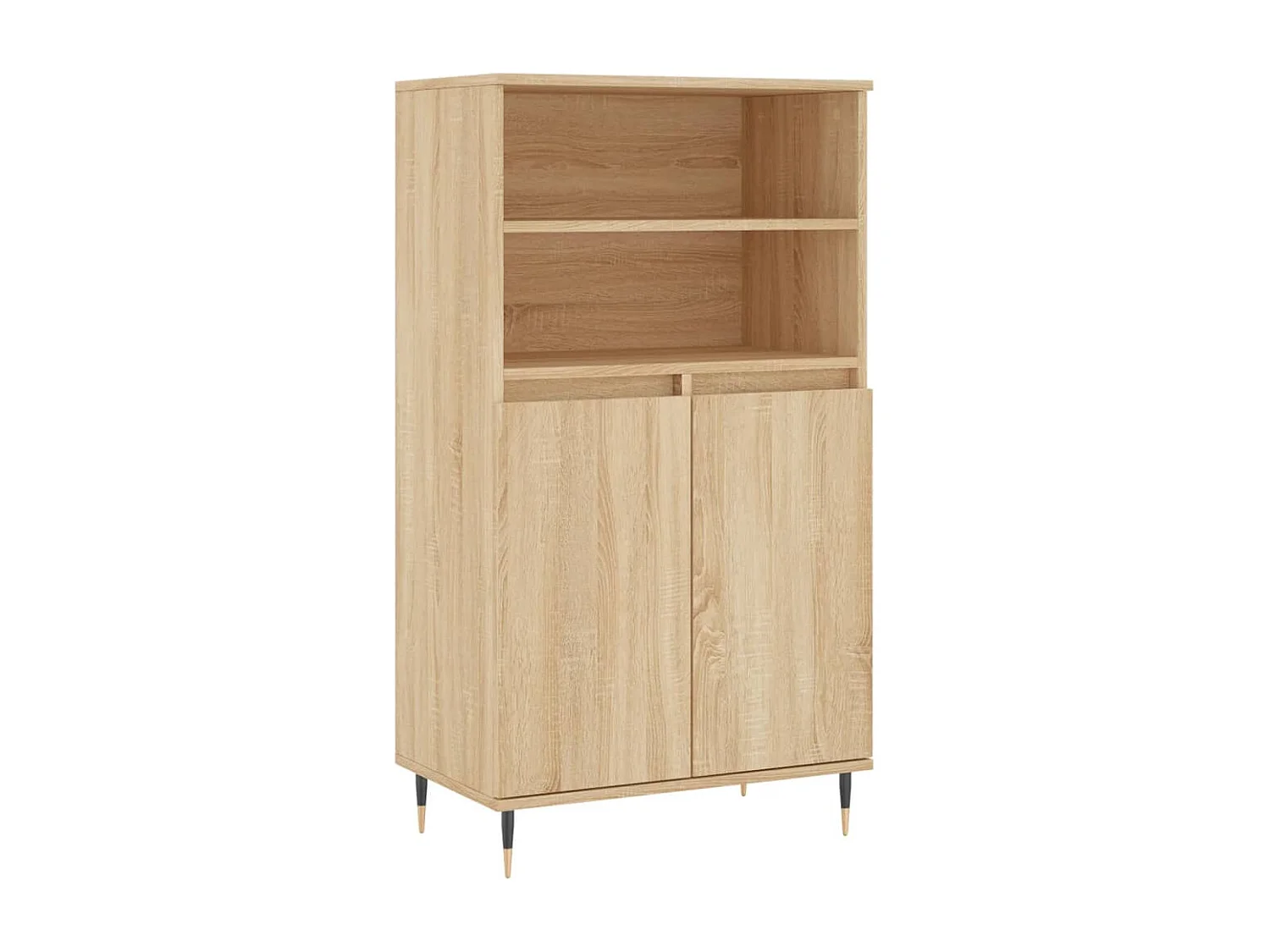 Aparador alto madera contrachapada color roble 60x36x110 cm