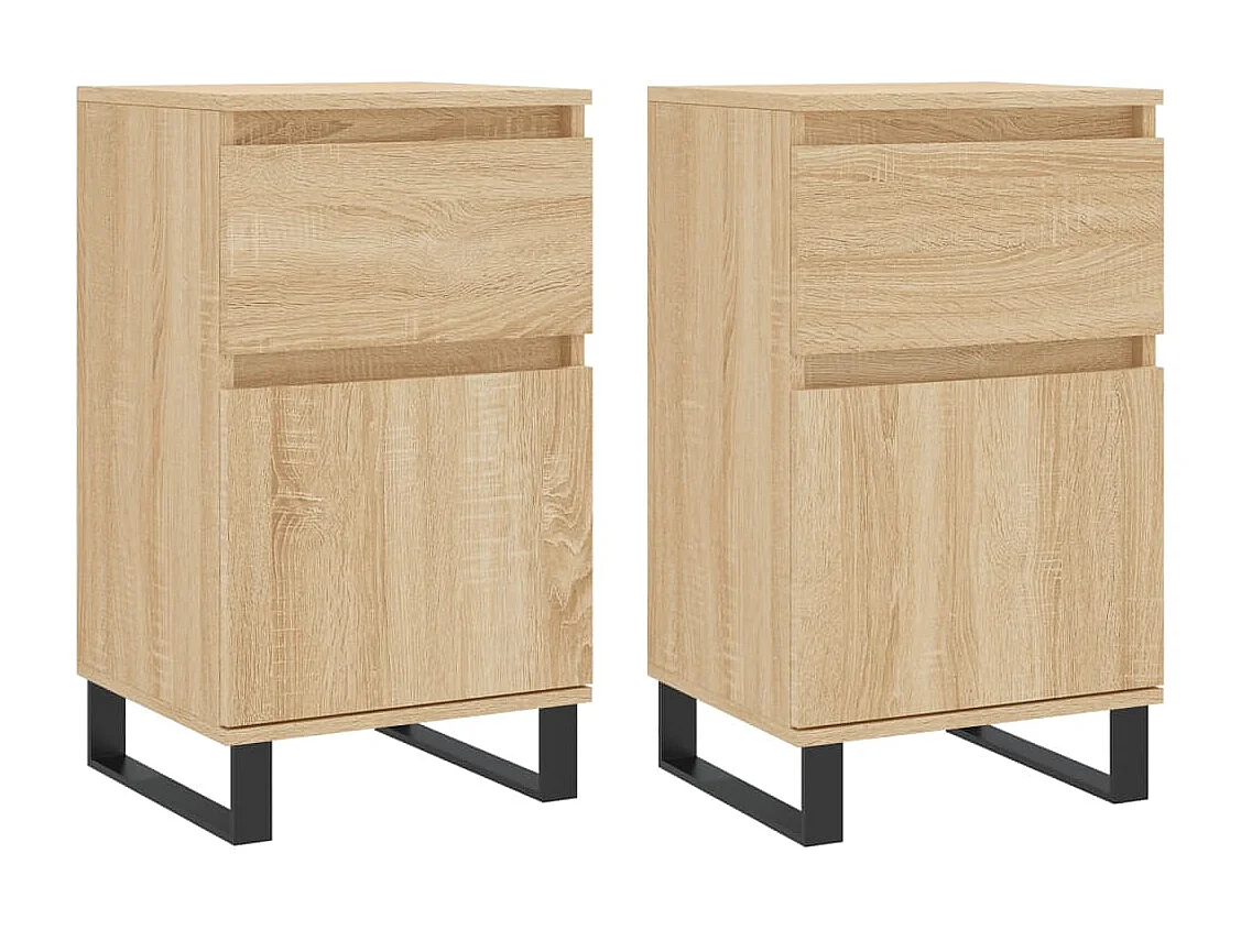 Buffets 2 pièces chêne sonoma 40x35x70 cm bois d'ingénierie