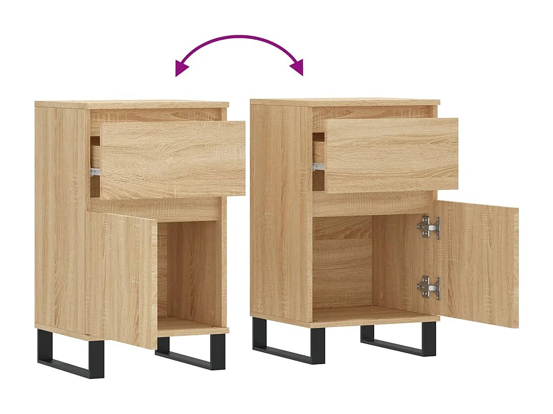 Buffets 2 pièces chêne sonoma 40x35x70 cm bois d'ingénierie