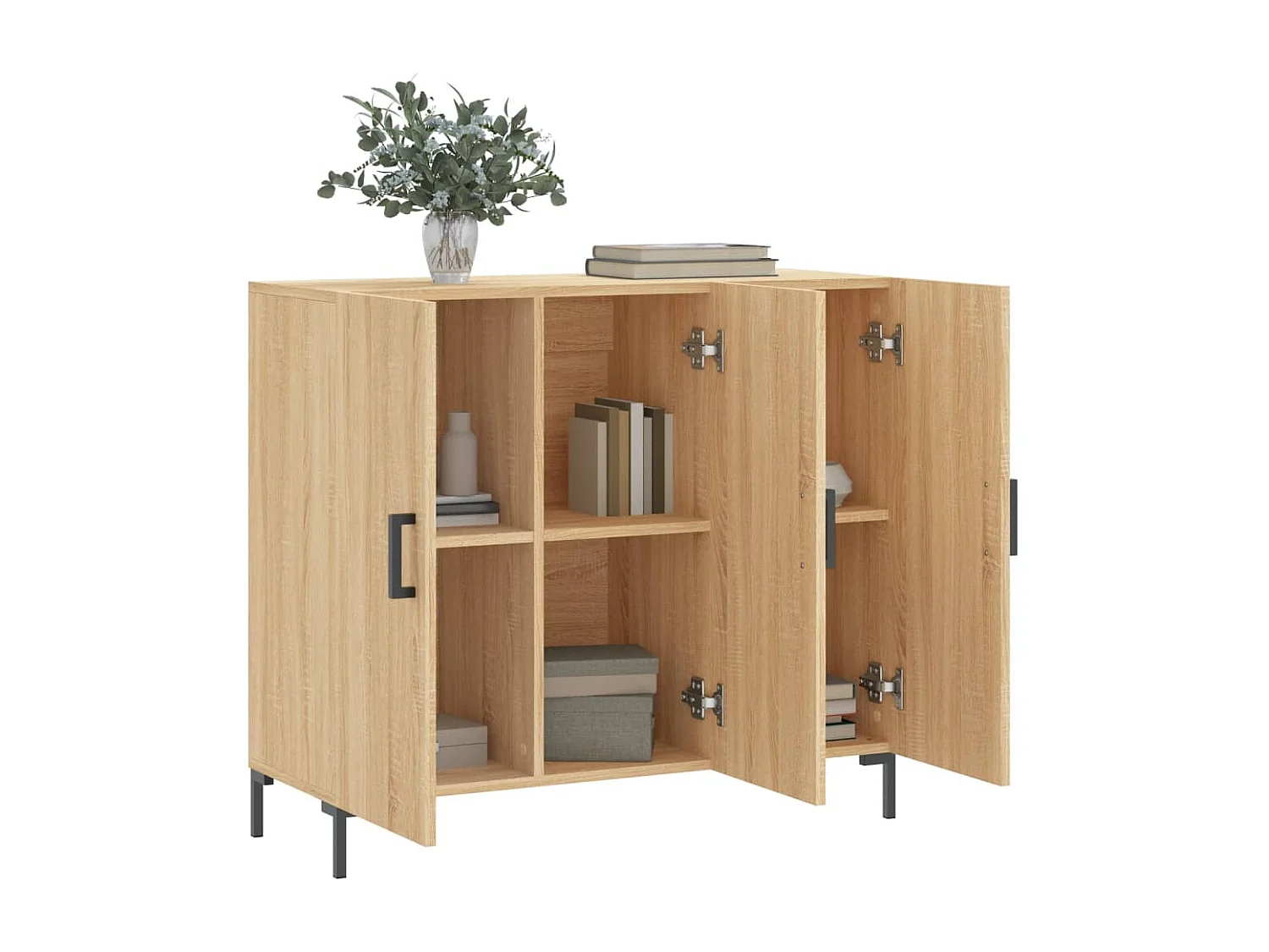Buffet chêne sonoma 90x34x80 cm bois d'ingénierie