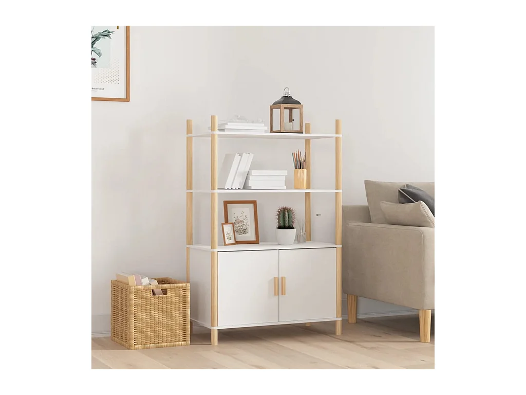 Buffet haut Blanc 80x40x121 cm Bois d'ingénierie