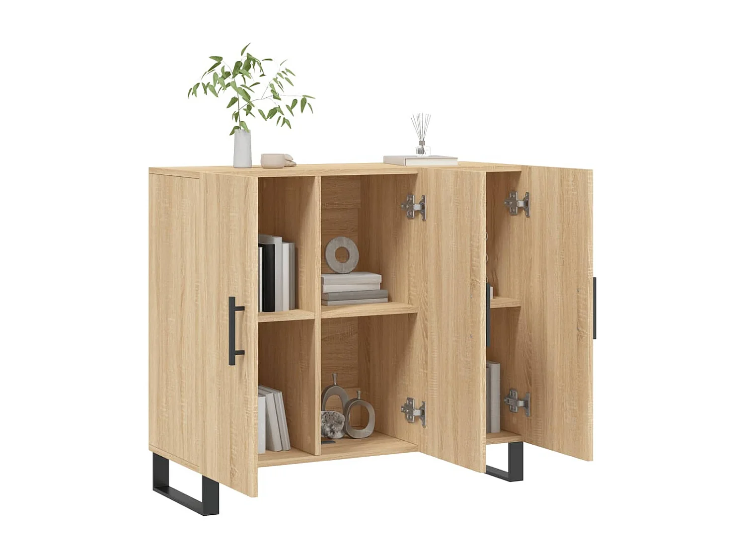 Buffet chêne sonoma 90x34x80 cm bois d'ingénierie